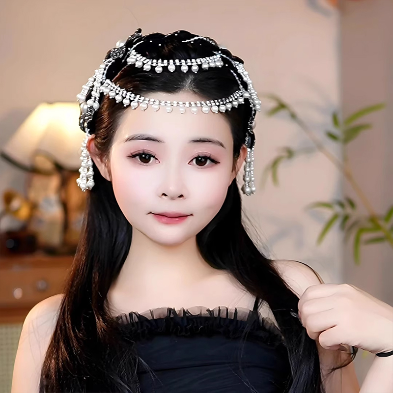 Women Accessories Sale - ホットセール フランス風 レトロ 花柄 ビーズ タッセル