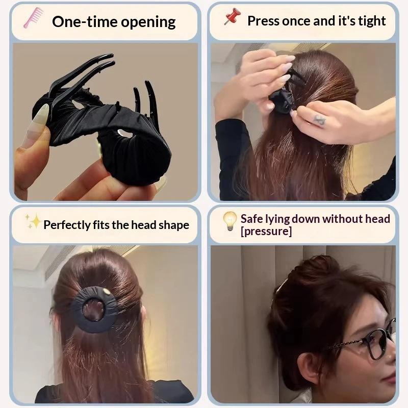 Women Accessories Sale - ホットセール-快適な円形フラットヘアクロウクリップ、女性用睡眠用ヘアアクセサリー、圧迫感なし