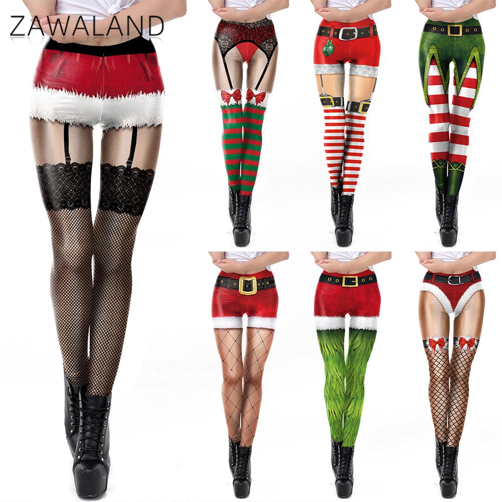 Zawaland クリスマスヨガレギンス女性用面白い赤ストラ - Women'S Red Accessories のレビューと価格