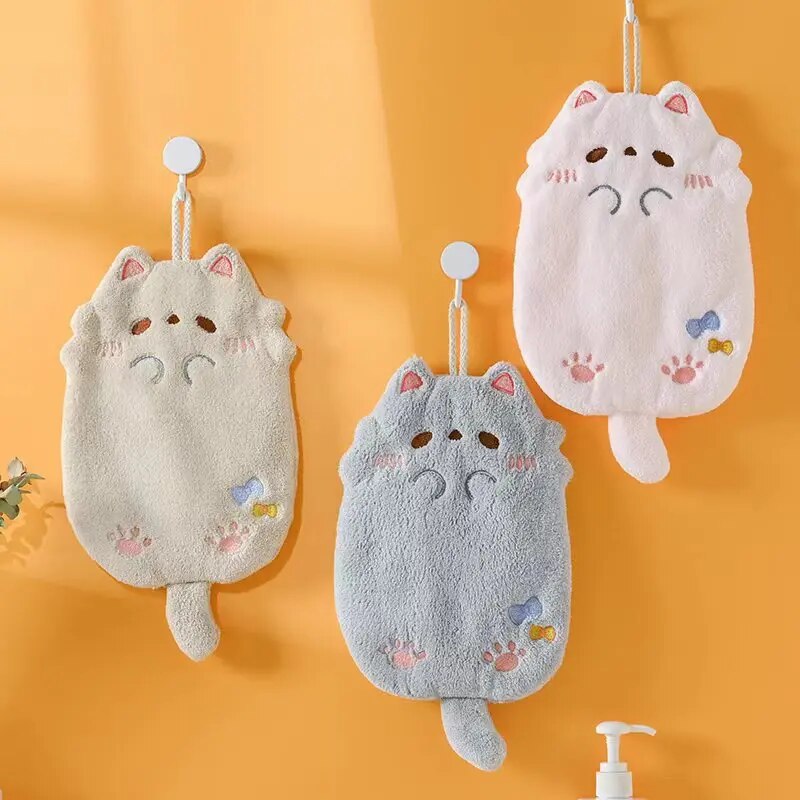 卸売かわいい漫画タヌキ吊りタオルサンゴベルベットの髪は厚い布 - Women Kitchen Accessories のレビューと価格