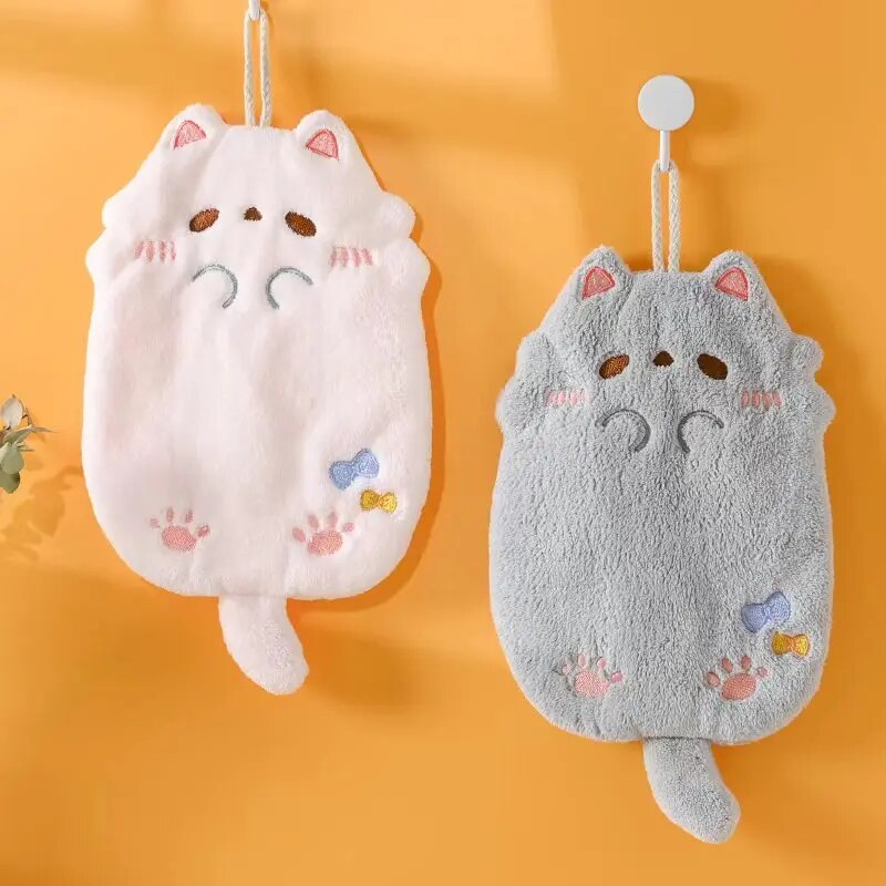 卸売かわいい漫画タヌキ吊りタオルサンゴベルベットの髪は厚い布 - Women Kitchen Accessories のレビューと価格