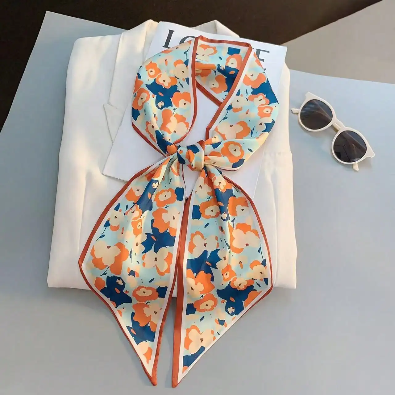 レディース春夏カジュアルフェイクシルクスクエアスカーフ、プロ - Silk Scarf Square のレビューと価格