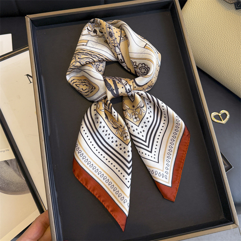 新しいバンダナデザイナーシルクスクエアスカーフ女性サテンショ - Silk Scarf Square のレビューと価格