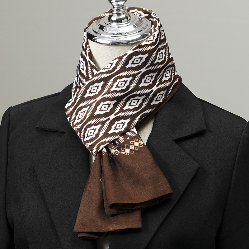 メンズスカーフ イミテーションシルク ネックスカーフ 小さな - Silk Scarf Square のレビューと価格