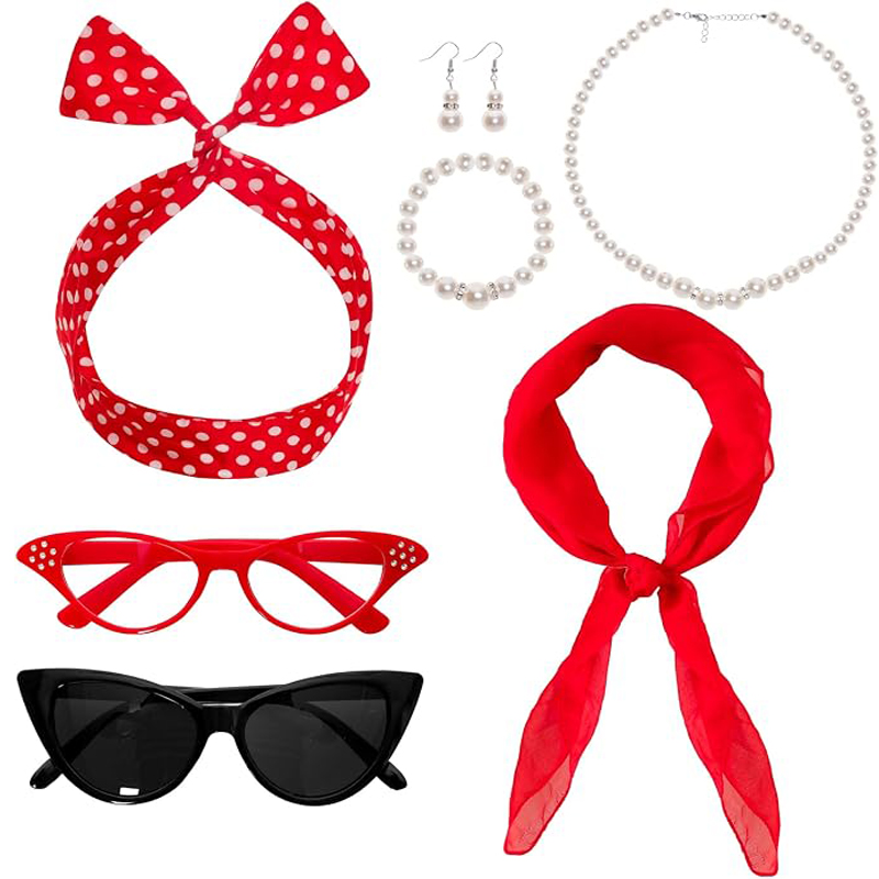 7点セット：1950年代風の女性用コスチュームアクセサリー。 - Women'S Accessories In The 1950S のレビューと価格