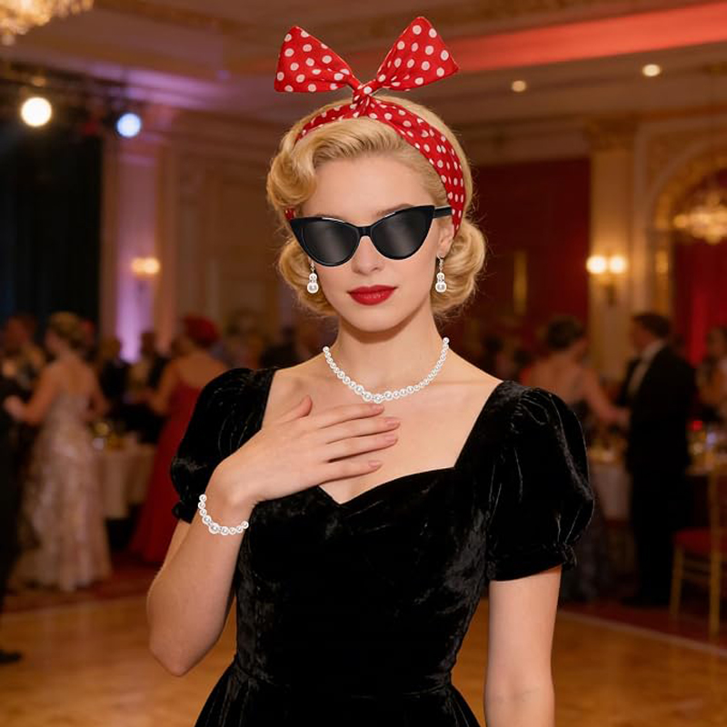 7点セット：1950年代風の女性用コスチュームアクセサリー。 - Women'S Accessories In The 1950S のレビューと価格