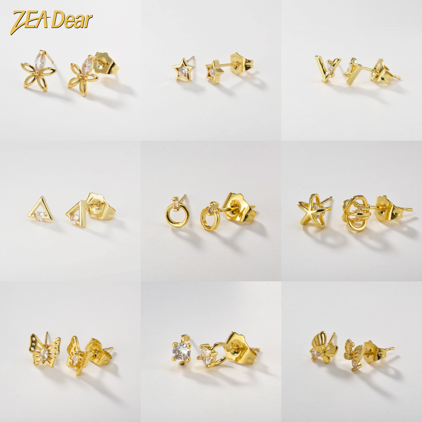 女性用金メッキイヤリング,バタフライイヤーアクセサリー,ドバ - Women Accessories Dubai のレビューと価格