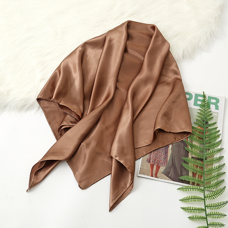 90 センチメートル無地ネッカチーフヒジャーブスカーフ女性の - Silk Scarf Square のレビューと価格